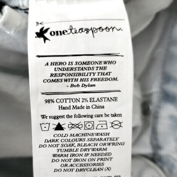 ❌SOLD❌ ONE TEASPOON Runaways Ultra Light Wash Skinny Leg Jeans - Size 24. - Picture 10 of 14